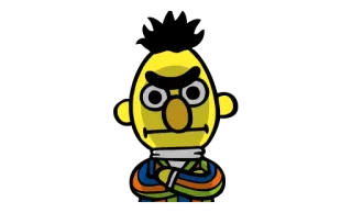 😡 Bert เซซามีสตรีท, เบิร์ท, ตัวละคร, การ์ตูน telegram sticker