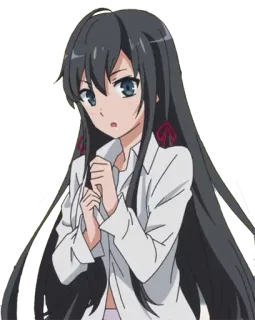 😳 Yukino Yukinoshita My Teen Romantic Comedy SNAFU Anime, Karakter, Imut, Perempuan, Rambut Panjang, Sekolah telegram sticker