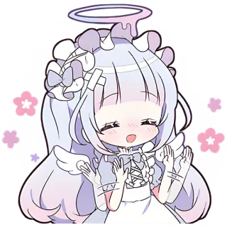 🙅‍♀ anime, kawaii, cute, angel, pastel telegram sticker