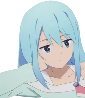😐 Aqua Konosuba Anime, Karakter, Aqua, Konosuba, Kartun telegram sticker