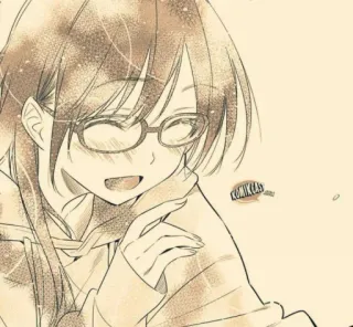 😂 KOMIKKLAAS anime girl, glasses, manga, drawing, illustration telegram sticker