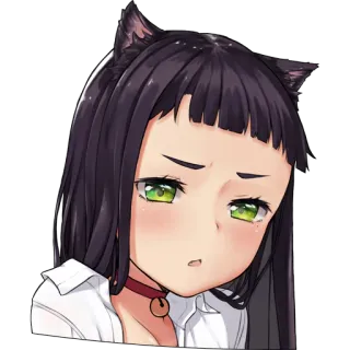 😒 catgirl, anime, manga, cute, neko, kawaii telegram sticker