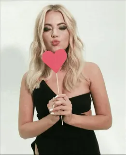 💋 Frau, Herz, Liebe, Porträt, Kuss, blond telegram sticker