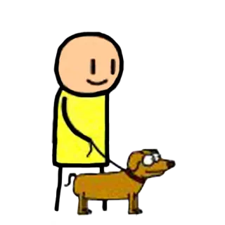 🐶 stick figure, dog, Cyanide & Happiness, cartoon, walking, pet, comic telegram sticker