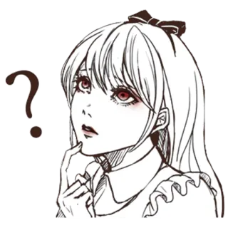 🤔 anime, manga, question, thinking, girl, illustration telegram sticker