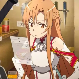 🤨 Asuna Yuuki Sword Art Online Anime, Sword Art Online, Asuna, Yuuki, Postać telegram sticker