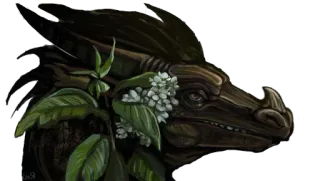 🐲 dragon, fantasy, creature, art, mythical, reptile, flowers, nature telegram sticker