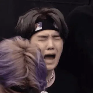 😩 Suga Suga, BTS, crying, sad, Min Yoongi, K-pop telegram sticker