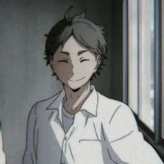 ⚫ Sugawara Koushi Haikyuu!! Sugawara, Anime, Haikyuu, Smiling, Character, Manga telegram sticker