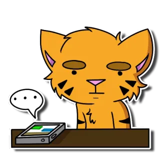 😑 gato, animal, desenho animado, telefone, entediado, pensando telegram sticker