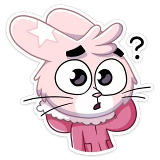 ❓ Phim hoạt hình, Dấu chấm hỏi, Hình dán, Màu hồng, Bối rối telegram sticker