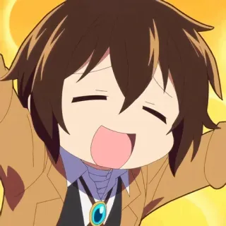 ⛓ Osamu Dazai Bungou Stray Dogs Anime, Chibi, Süß, Dazai, Osamu Dazai, Bungou Stray Dogs whatsapp sticker