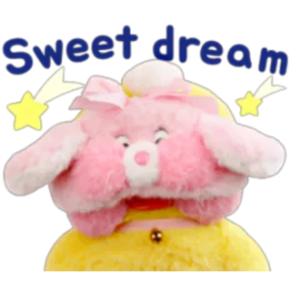 🐣 Sweet dream sweet dream, cartoon, pink, yellow, stars, cute telegram sticker