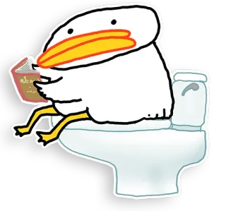 ⏳ abc bird, toilet, reading, book, cartoon, animal, funny, cute telegram sticker