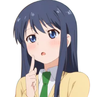 🤔 anime, girl, thinking, cartoon, character telegram sticker