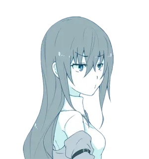 😒 Аниме девушка, Мультфильм, Стикер, Иллюстрация telegram sticker