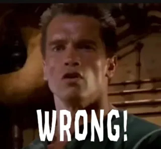 🙄 Arnold Schwarzenegger WRONG! acteur, verkeerd, film, jaren 80, Schwarzenegger telegram sticker
