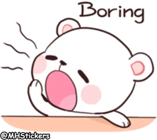 😩 Boring oso, aburrido, lindo, dibujos animados whatsapp sticker