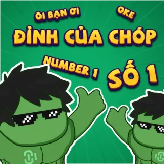 👍 OKE
ÔI BẠN ƠI
ĐỈNH CỦA CHÓP
NUMBER 1
SỐ 1 вьетнамский, номер 1, круто, ок, большой палец вверх telegram sticker