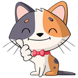 👍 Katze, Tier, süß, Aufkleber, Daumen hoch, positiv, Kätzchen, Fliege telegram sticker