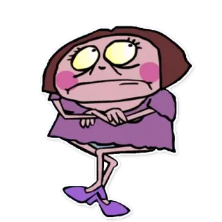🤨 Desenho animado, Mulher, Personagem, Roxo, Olhos, Desenho whatsapp sticker