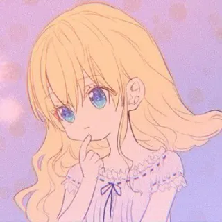 🌨️ Fille anime, Mignon, Dessin animé, Dessin, Cheveux blonds whatsapp sticker