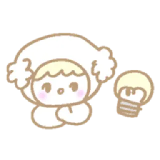 💡 น่ารัก, คาวาอิ, การ์ตูน, ตัวละคร, หลอดไฟ, น่าเอ็นดู telegram sticker