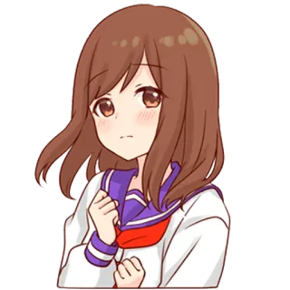 🤨 Fille anime, Uniforme scolaire, Mignon, Autocollant, Dessin animé, Manga, Animé telegram sticker
