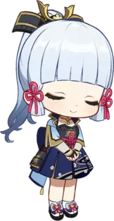 ❄️ Ayaka Genshin Impact anime, video game, cute, genshin impact, ayaka, chibi, kawaii, character telegram sticker