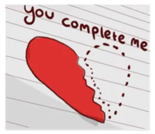 ❤ you complete me coração, amor, relacionamento, completo, Dia dos Namorados telegram sticker