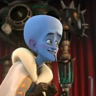🌟 Megamind Megamind, animé, film, personnage, méchant, bleu, super-vilain telegram sticker