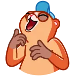 😂 cartoon animal, bear, happy, cap, glasses, cheerful telegram sticker
