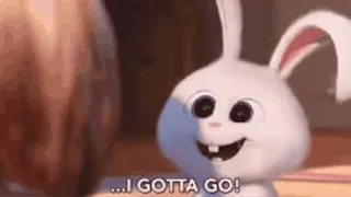 🌟 ... I GOTTA GO! rabbit, cartoon, animated, bunny, escape telegram sticker