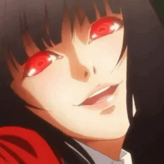 🥀 Yumeko Jabami Kakegurui Anime, Fille, Yeux rouges, Sourire, Kakegurui, Yumeko Jabami whatsapp sticker