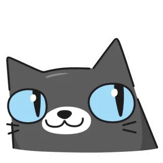 🙂 gatto, cartone animato, animale, animale domestico, carino, adesivo telegram sticker