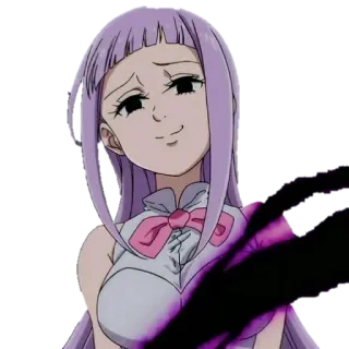 🙃 Melascula Seven Deadly Sins anime, female, purple hair, smug, cute telegram sticker