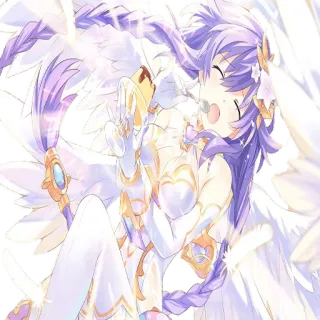 🤑 Anime, Ange, Personnage, Blanc, Violet, Ailes telegram sticker