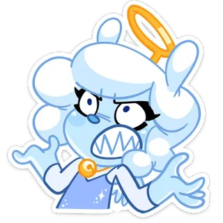 🤷‍♀️ Hoạt hình, Thỏ, Thiên thần, Dễ thương, Nhãn dán telegram sticker