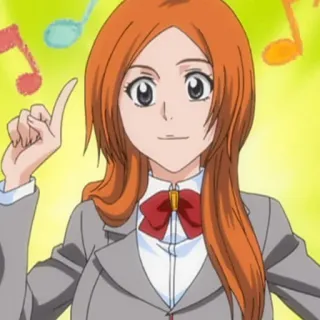 🙂 Orihime Inoue Bleach anime, manga, school uniform, orange hair, Bleach, Orihime Inoue, cartoon telegram sticker