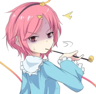 🚬 anime, pink hair, cartoon, angry, lollipop telegram sticker