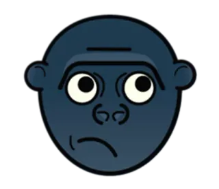 🦍 การ์ตูน, หน้า, ลิง, เอป, อีโมติคอน telegram sticker
