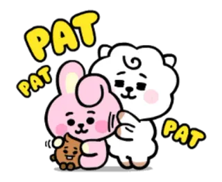 😇 PAT BT21, kawaii, fofo, tapinha, desenho animado telegram sticker