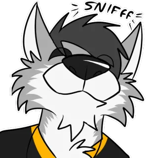 👃 SNIFFE furry, wolf, anthropomorphic, sniff, cartoon, animal, cute telegram sticker