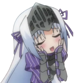 😆 Anime, Sticker, Lindo, Chica, Casco, Chibi telegram sticker