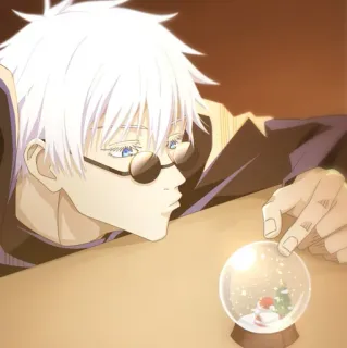 ➖ Gojo Satoru Jujutsu Kaisen anime, Gojo Satoru, Jujutsu Kaisen, snow globe, character, art, sticker telegram sticker