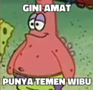 ⚛ Patrick Star Spongebob Squarepants GINI AMAT
PUNYA TEMEN WIBU 派大星, 海绵宝宝, 星星, 卡通, 梗 whatsapp sticker