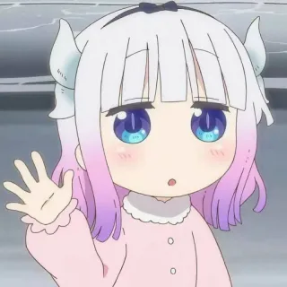☁️ Kanna Kamui Miss Kobayashi's Dragon Maid Anime, Kawaii, Drago, Personaggio, Kanna, Chibi, Carino telegram sticker