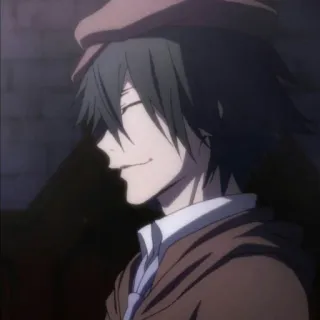 🔍 anime, smiling, man, hat, portrait telegram sticker