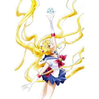 🙏 Sailor Moon アニメ, 魔法少女, セーラー服, 金髪, クリスタル, 漫画, マンガ telegram sticker
