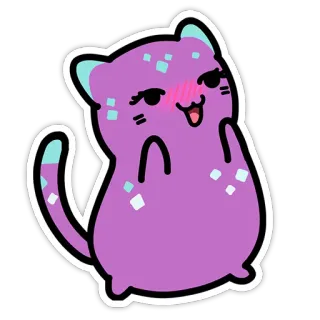 😏 Desenho animado, Animal, Adesivo, Fofo, Gato, Roxo telegram sticker
